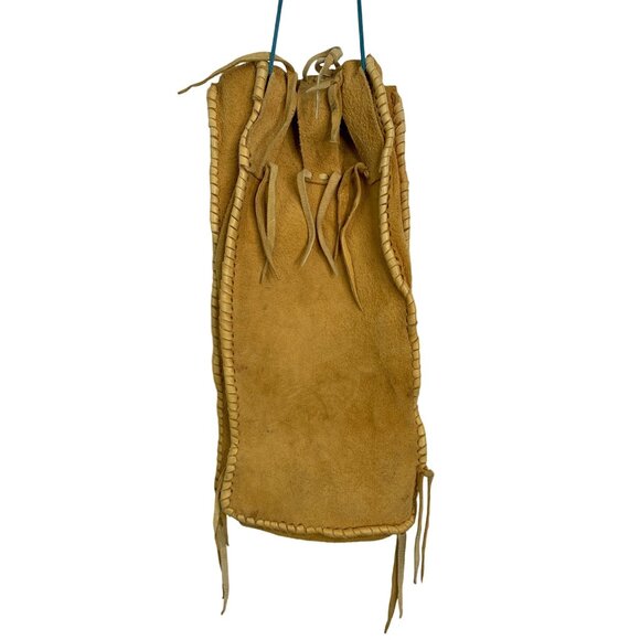 Handmade Buckskin Fur Leather Native American Medicine Herb Bag C10526 - Picture 5 of 9